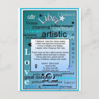 天秤座誕生日 ポストカード