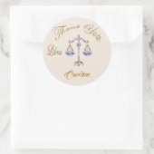 天秤座金ゴールドグリッターありがとう ラウンドシール (バッグ)