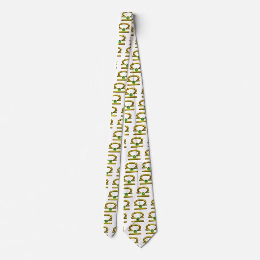 天秤座金ゴールド〔占星術の〕十二宮図誕生日ジュエルグリーンエメラルド ネクタイ (裏面)