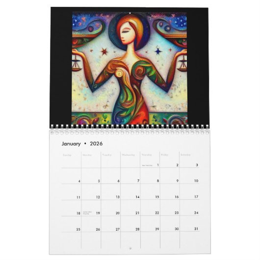 天秤座 カレンダー (1月 2026)