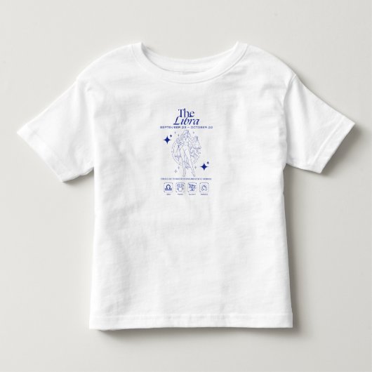 天秤座 バランス アストロジー ラインアート トドラーTシャツ (正面)