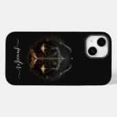 天秤座 ブラック ゴールド Case-Mate iPhoneケース iPhone 14ケース (裏面 (横))