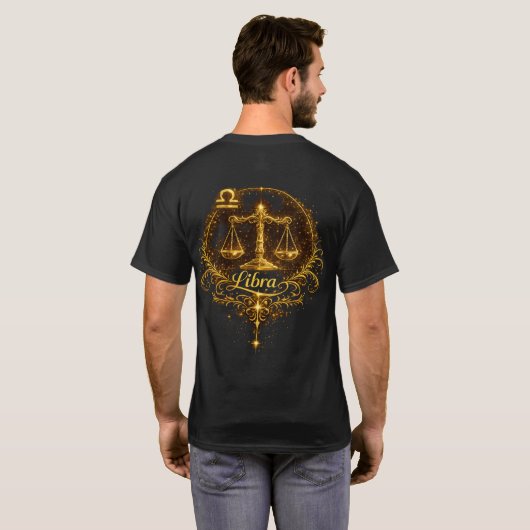 天秤座 ユニーク 星座 Tシャツ (裏面フル)