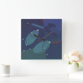 天秤座 ヴィンテージ 占星術 星図 スクエア壁時計 (ホーム)