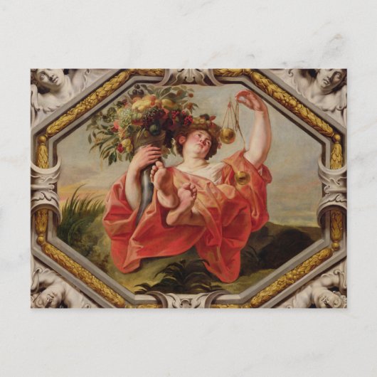 天秤座、〔占星術の〕十二宮図のシンボルや象徴 ポストカード (正面)