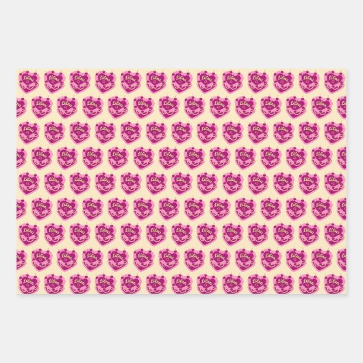 天秤座〔占星術の〕十二宮図コケットハートお誕生日ケーキ ラッピングペーパーシート (正面3)