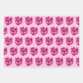 天秤座〔占星術の〕十二宮図コケットハートお誕生日ケーキ ラッピングペーパーシート (正面)