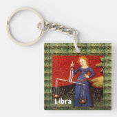 天秤座〔占星術の〕十二宮図サインはかりで測誕生日パーティー キーホルダー (正面)
