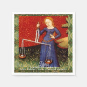 天秤座〔占星術の〕十二宮図サインはかりで測誕生日パーティー スタンダードカクテルナプキン (正面)