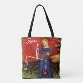 天秤座〔占星術の〕十二宮図サインはかりで測誕生日パーティー トートバッグ (裏面)