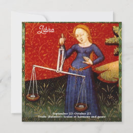 天秤座〔占星術の〕十二宮図サインはかりで測誕生日パーティー 招待状