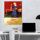 天秤座〔占星術の〕十二宮図サインはかりで測誕生日パーティー 箔ポスター