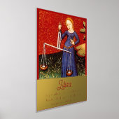 天秤座〔占星術の〕十二宮図サインはかりで測誕生日パーティー 箔ポスター (レイダウン)