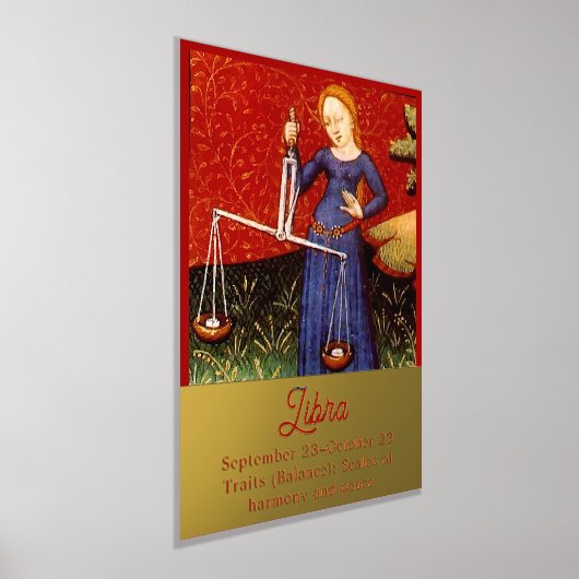 天秤座〔占星術の〕十二宮図サインはかりで測誕生日パーティー 箔ポスター (レイダウン)