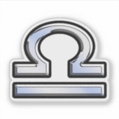 天秤座〔占星術の〕十二宮図サインアップリケスタイル シール (正面)