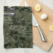 天秤座〔占星術の〕十二宮図サインウッドランドデジタルカモフラージュ キッチンタオル (四つ折り)