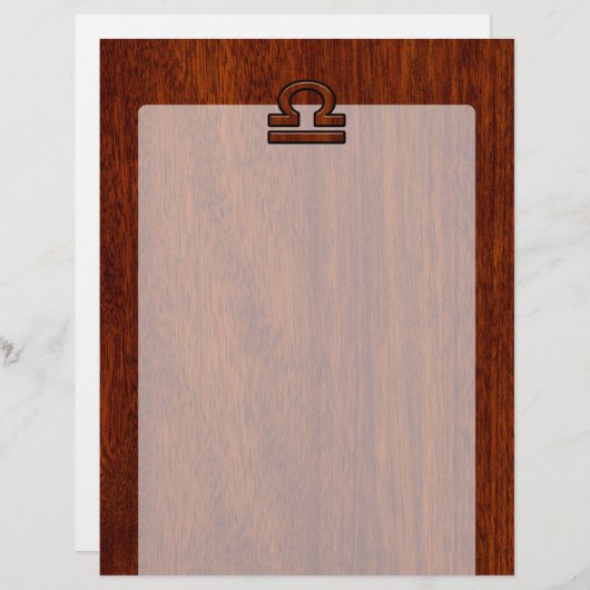 天秤座〔占星術の〕十二宮図サインオンマホガニースタイルデコール (正面/裏面)