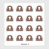 天秤座〔占星術の〕十二宮図サインオンマホガニースタイルプリント シール (シート)