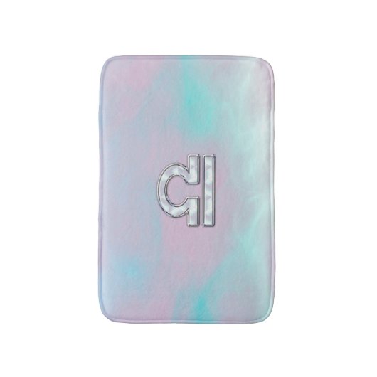 天秤座〔占星術の〕十二宮図サインマザーオブパールスタイル バスマット (正面縦)