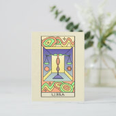 天秤座〔占星術の〕十二宮図サイン抽象芸術アートヴィンテージ ポストカード (スタンド正面)