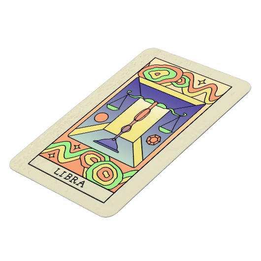 天秤座〔占星術の〕十二宮図サイン抽象芸術アートヴィンテージ マグネット (左側)
