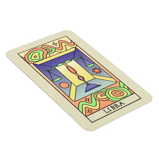 天秤座〔占星術の〕十二宮図サイン抽象芸術アートヴィンテージ マグネット (右側)