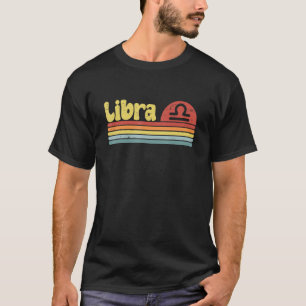天秤座〔占星術の〕十二宮図サイン70sヒッピースタイル4 tシャツ
