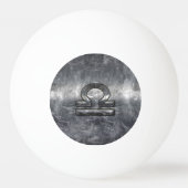 天秤座〔占星術の〕十二宮図シンボルシルバースチールスタイル 卓球ボール (裏面)