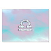 天秤座〔占星術の〕十二宮図シンボルマザーオブパールスタイル テーブルナンバー (正面)