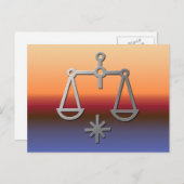 天秤座〔占星術の〕十二宮図スターサインオレンジサンライズサンセット ポストカード (正面/裏面)