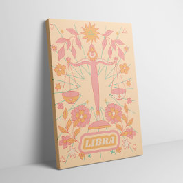 天秤座〔占星術の〕十二宮図パステルドリームズウォールアーツ キャンバスプリント