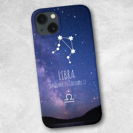 天秤座 |〔占星術の〕十二宮図パーソナライズされた星座 iPhoneケース
