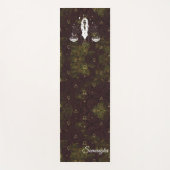 天秤座〔占星術の〕十二宮図パープル金ゴールドオリエンタルフラワー ヨガマット (正面)