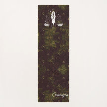 天秤座〔占星術の〕十二宮図パープル金ゴールドオリエンタルフラワー