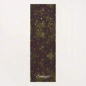 天秤座〔占星術の〕十二宮図パープル金ゴールドオリエンタルフラワー ヨガマット (裏面)