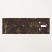 天秤座〔占星術の〕十二宮図パープル金ゴールドオリエンタルフラワー ヨガマット (正面(横))