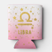 天秤座〔占星術の〕十二宮図ピンクと金ゴールドクーラーボックス 缶クーラー (裏面)