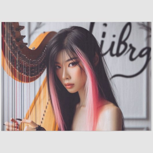 天秤座〔占星術の〕十二宮図ミュージシャンハープデクページ 薄葉紙 (正面)