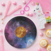 天秤座〔占星術の〕十二宮図占星術のサイン – 惑星ビーナス ペーパープレート (パーティー)