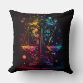 天秤座〔占星術の〕十二宮図天測デザイン装飾用クッション クッション (正面)