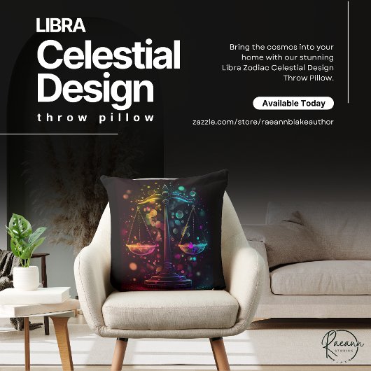 天秤座〔占星術の〕十二宮図天測デザイン装飾用クッション クッション