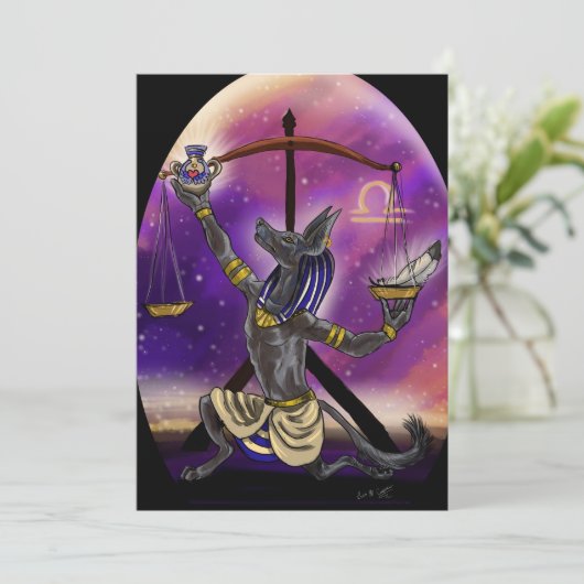 天秤座〔占星術の〕十二宮図招待状 招待状 (スタンド正面)