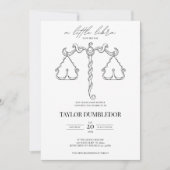 天秤座〔占星術の〕十二宮図星サイン星占い赤ちゃんシャワー 招待状 (正面)