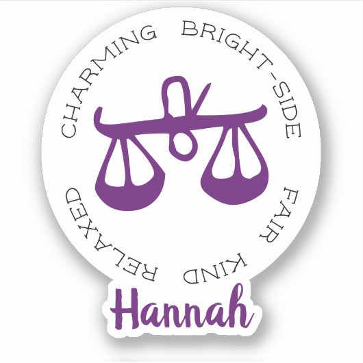 天秤座〔占星術の〕十二宮図星印の特徴 シール (正面)