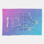 天秤座〔占星術の〕十二宮図星印占星術星座 キッチンタオル (横)