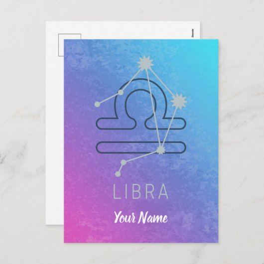 天秤座〔占星術の〕十二宮図星印占星術星座 シーズンポストカード (正面/裏面)