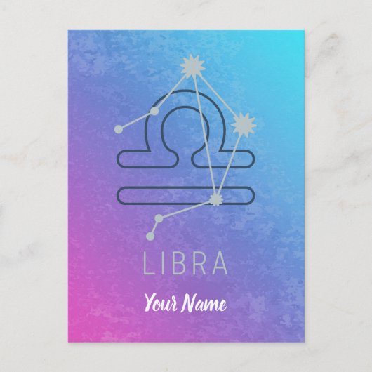 天秤座〔占星術の〕十二宮図星印占星術星座 シーズンポストカード (正面)