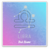 天秤座〔占星術の〕十二宮図星印占星術星座 シール (正面)