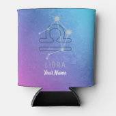 天秤座〔占星術の〕十二宮図星印占星術星座 缶クーラー (正面)