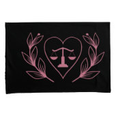 天秤座〔占星術の〕十二宮図標識とハート枕ローケース 枕カバー (正面右)